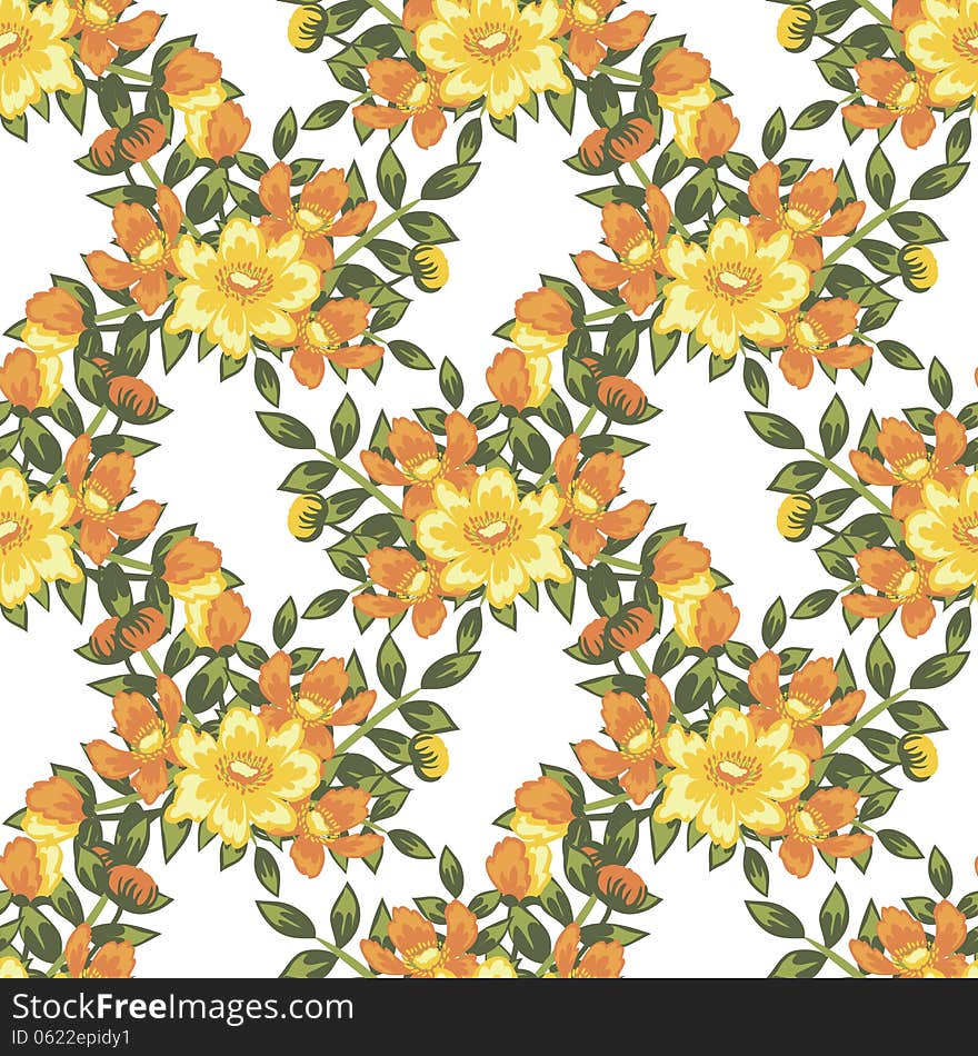 Vector seamless background with flowers. Vector seamless background with flowers