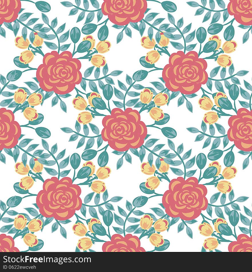 Vector seamless background with flowers. Vector seamless background with flowers