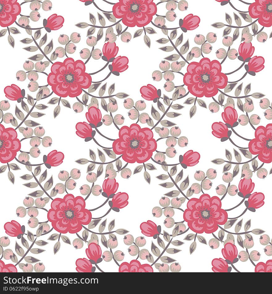 Vector seamless background with flowers. Vector seamless background with flowers