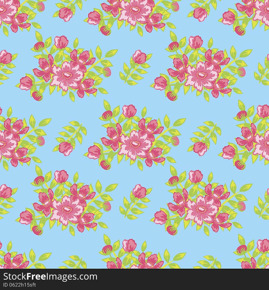 Vector seamless background with flowers. Vector seamless background with flowers