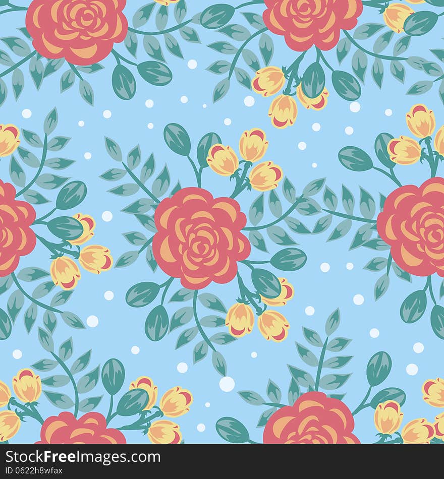 Vector seamless background with flowers. Vector seamless background with flowers