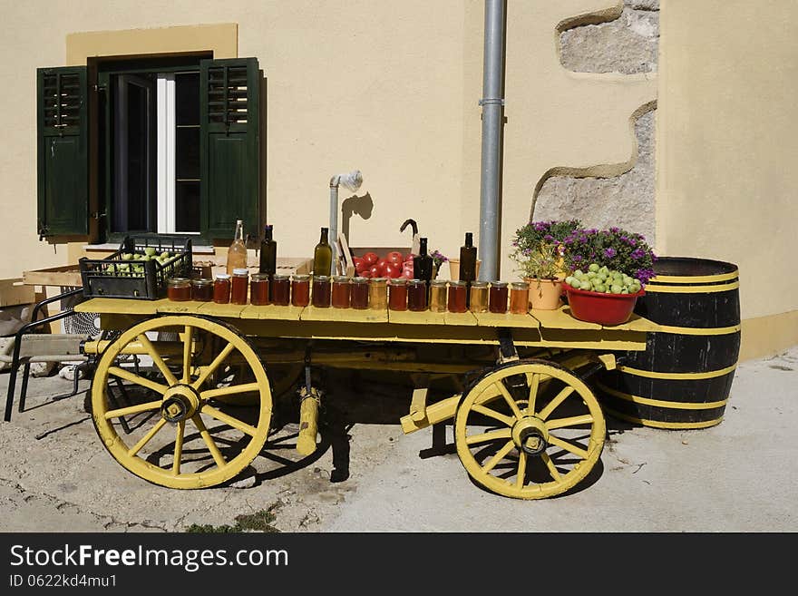 Display of local products in Croatia