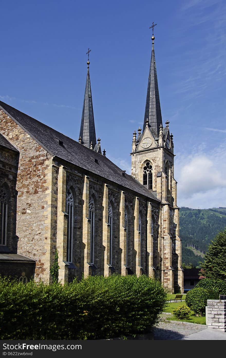 Church tower shot in tirol, Austria