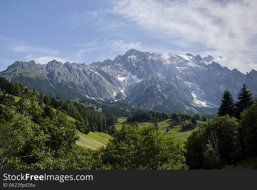 Mountains panorama in the morning