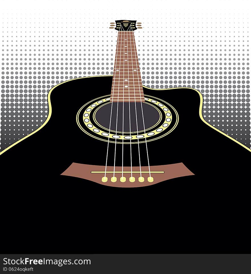 Vector background with acoustic guitar. Vector background with acoustic guitar