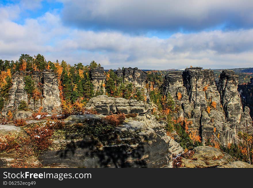 Bastei massif in Saxon Switzerland