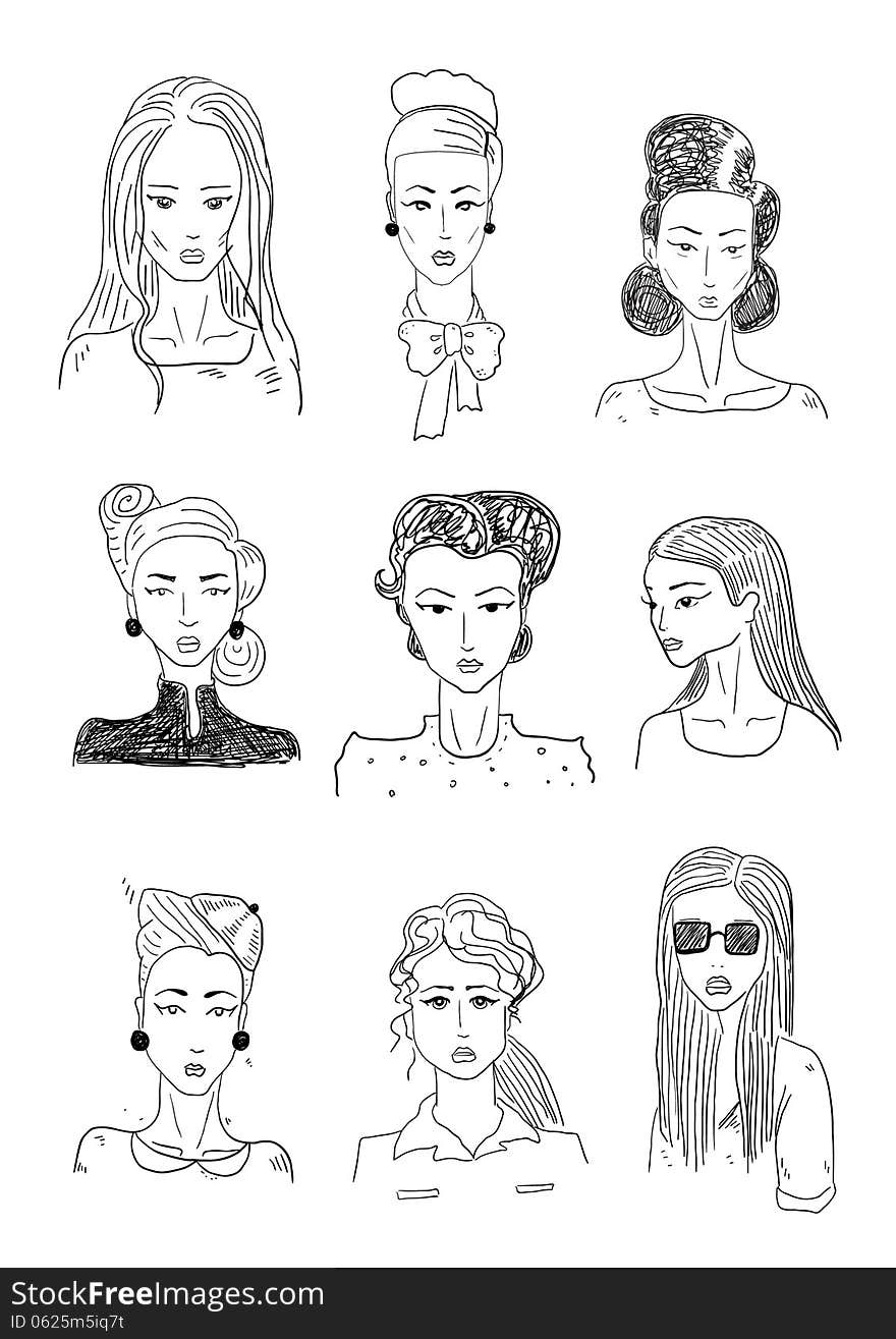 Woman Sketchy Portraits