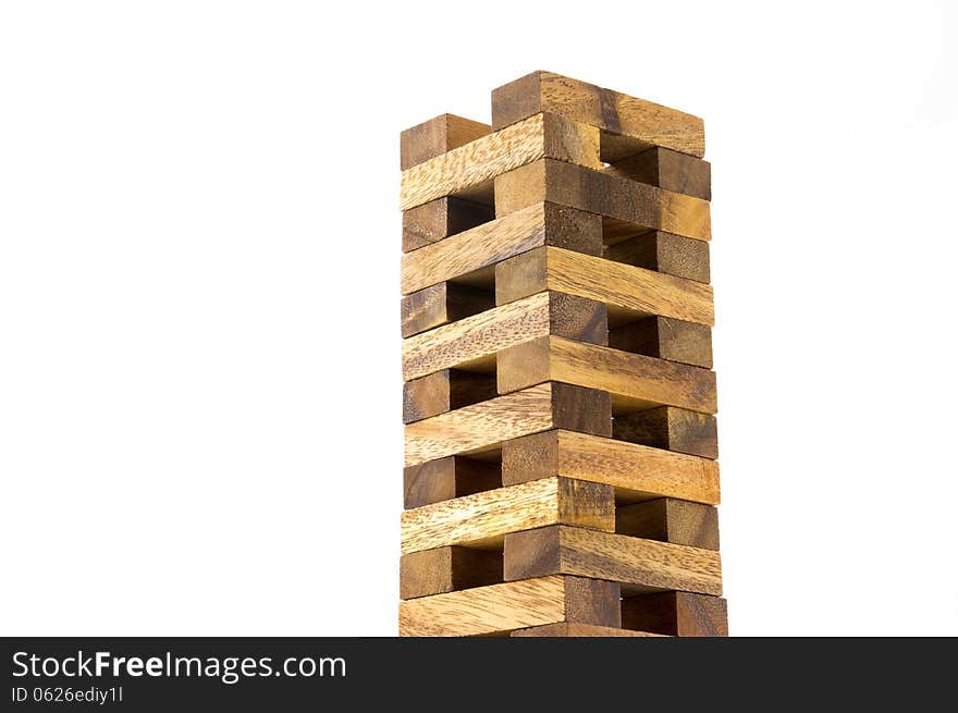 Wooden tower block game