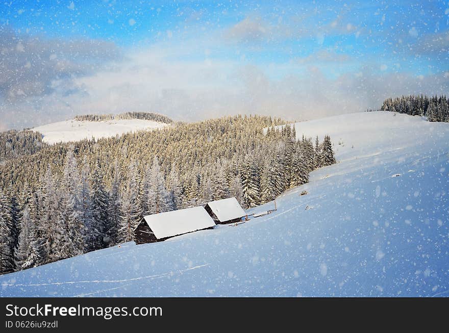 Snowfall In The Mountains