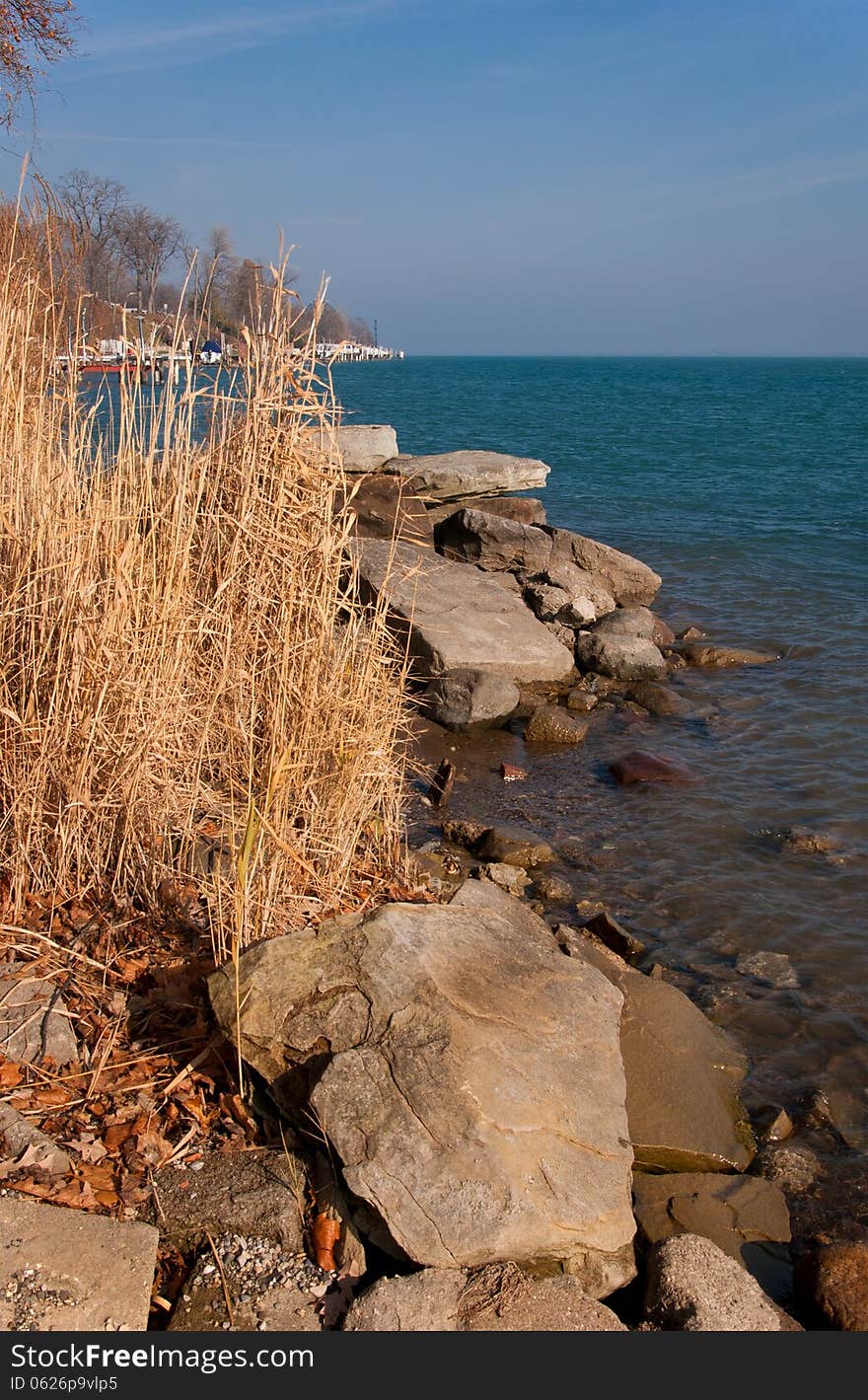 Michigan park along the detroit river in fall. Michigan park along the detroit river in fall