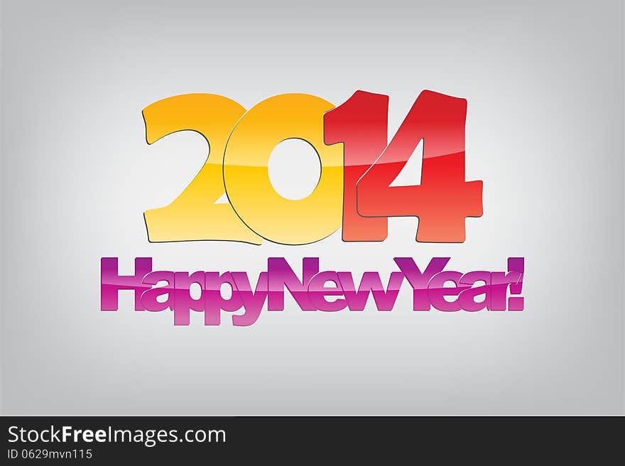 Happy new year 2014. Glossy text. Typography background. Happy new year 2014. Glossy text. Typography background.