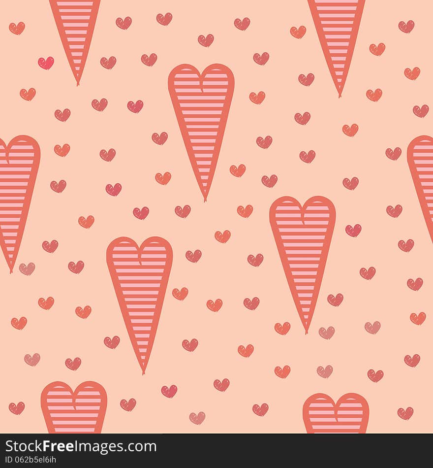 Seamless pattern with hearts