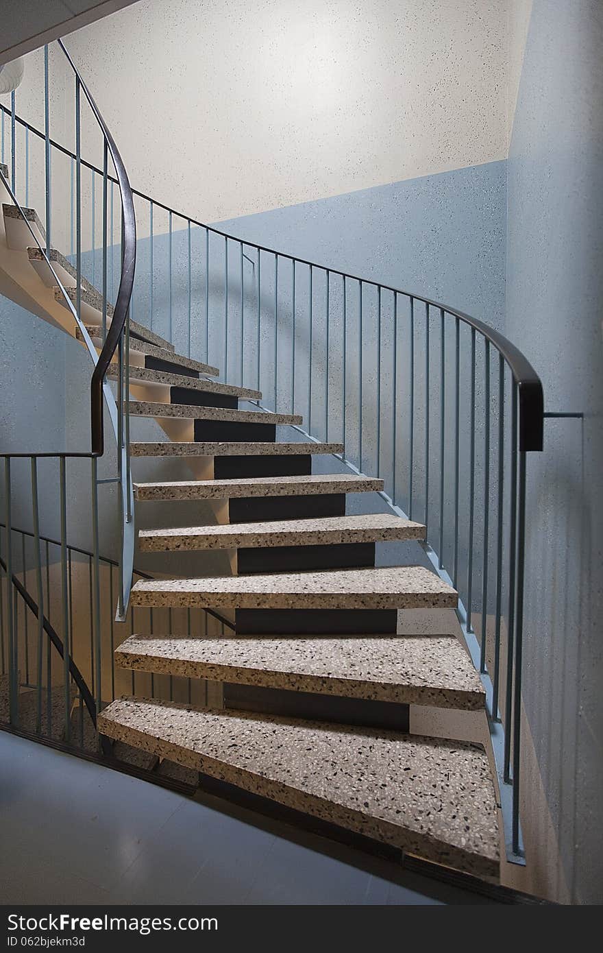 Spiral staircase in modern building