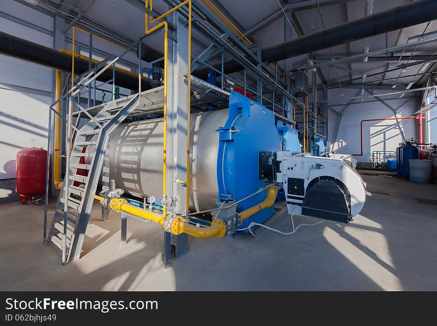 Modern equipment in the boiler room of technopark. Modern equipment in the boiler room of technopark