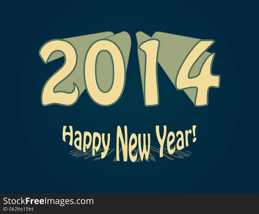 A vector based happy new year card with blue background. A vector based happy new year card with blue background.