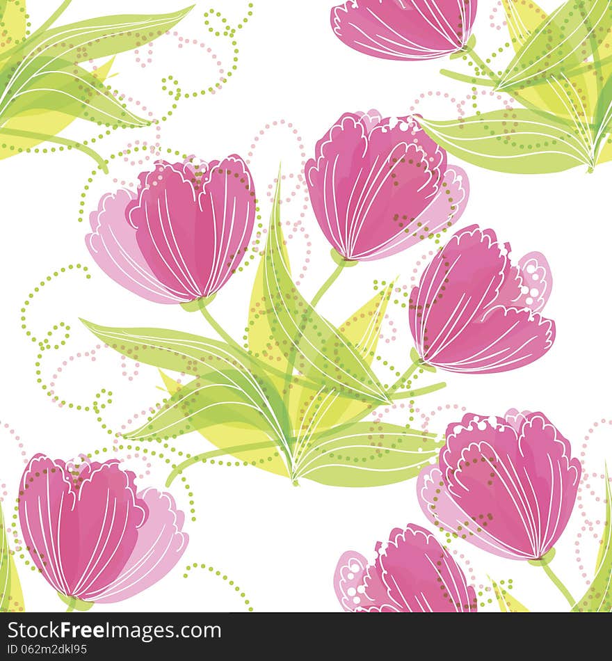 Vector seamless background with flowers. Vector seamless background with flowers