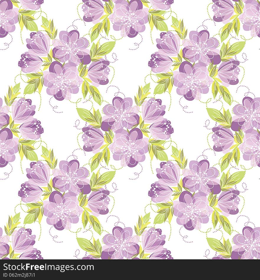 Vector seamless background with flowers. Vector seamless background with flowers