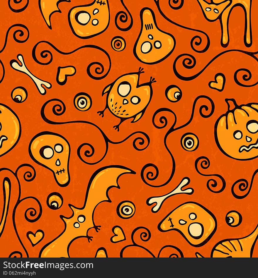 Halloween seamless pattern. Vector background.