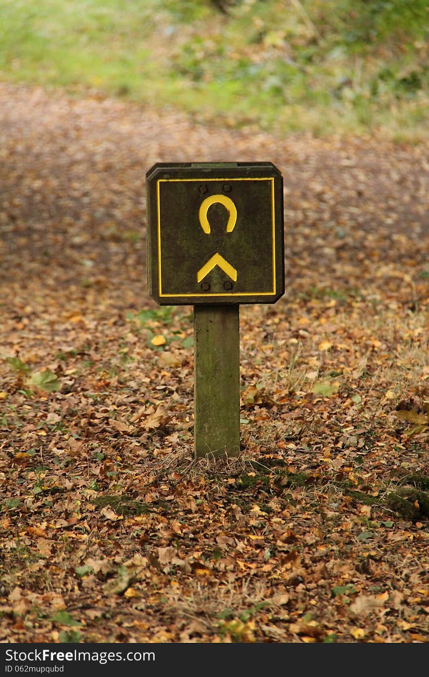 A Bridleway Direction Sign on a Countryside Track. A Bridleway Direction Sign on a Countryside Track.