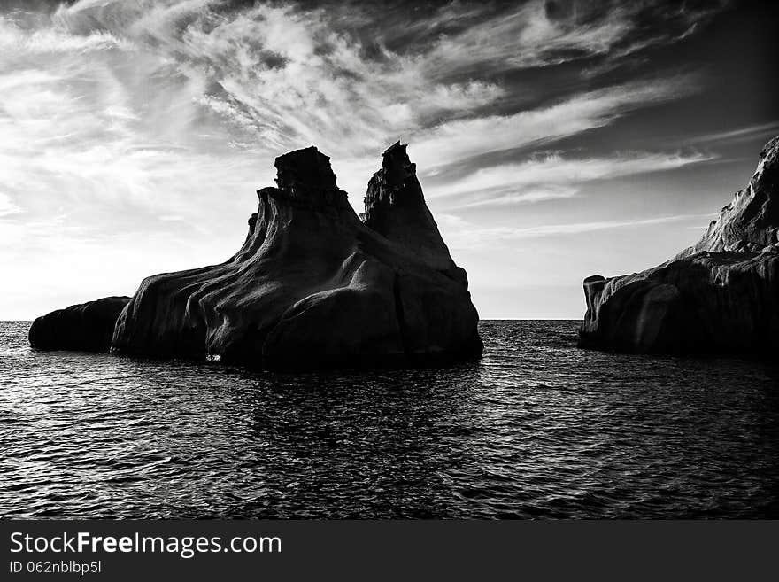 These are the siren rocks, located in Foca / Turkey where according to greek mythology, Odysseus and his ship met the sirens. These are the siren rocks, located in Foca / Turkey where according to greek mythology, Odysseus and his ship met the sirens.