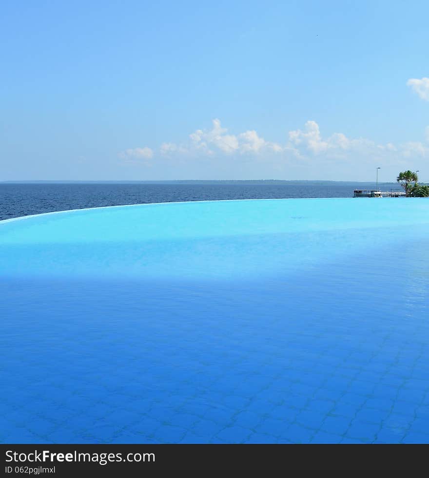 Endless swimming pool at a hotel in Manaus on the Rio Negro in the Amazon River basin, Brazil, South America. Endless swimming pool at a hotel in Manaus on the Rio Negro in the Amazon River basin, Brazil, South America