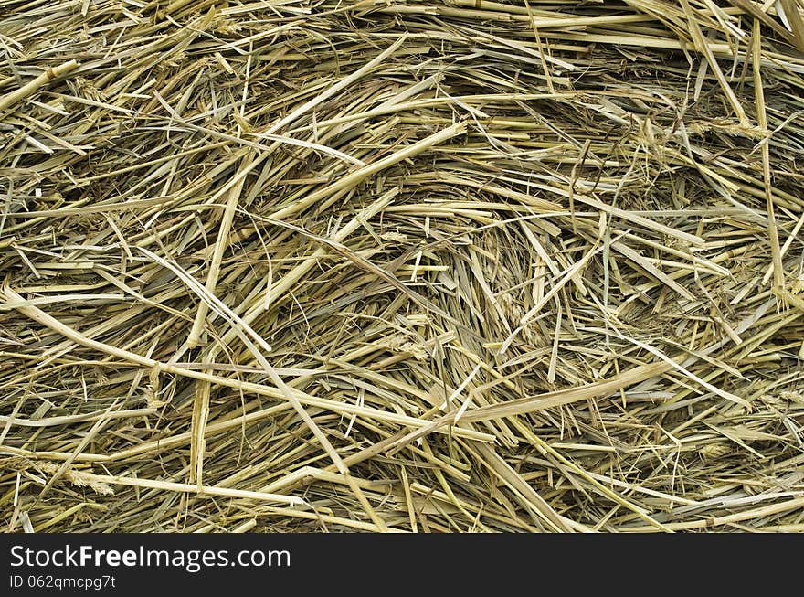 Hay stacked, meadow, Christmas background