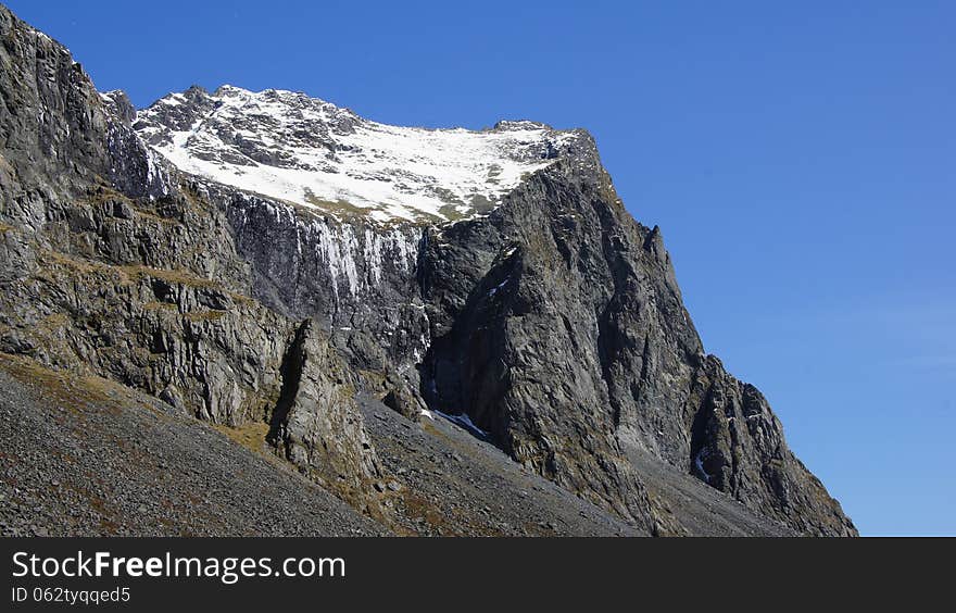 Mountain In The East Fjords In Iceland