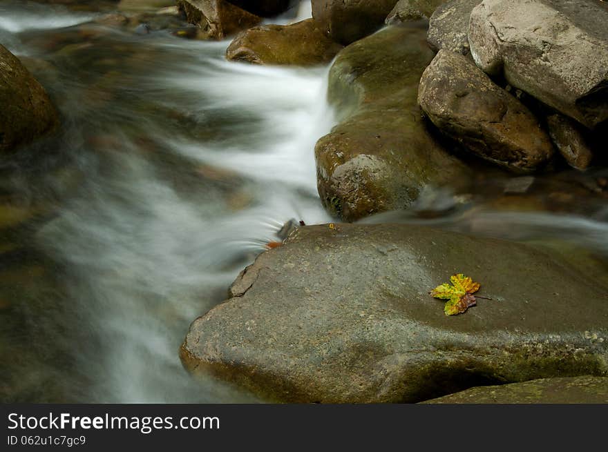 Mountain river with rocks beautiful landscape, long exposure