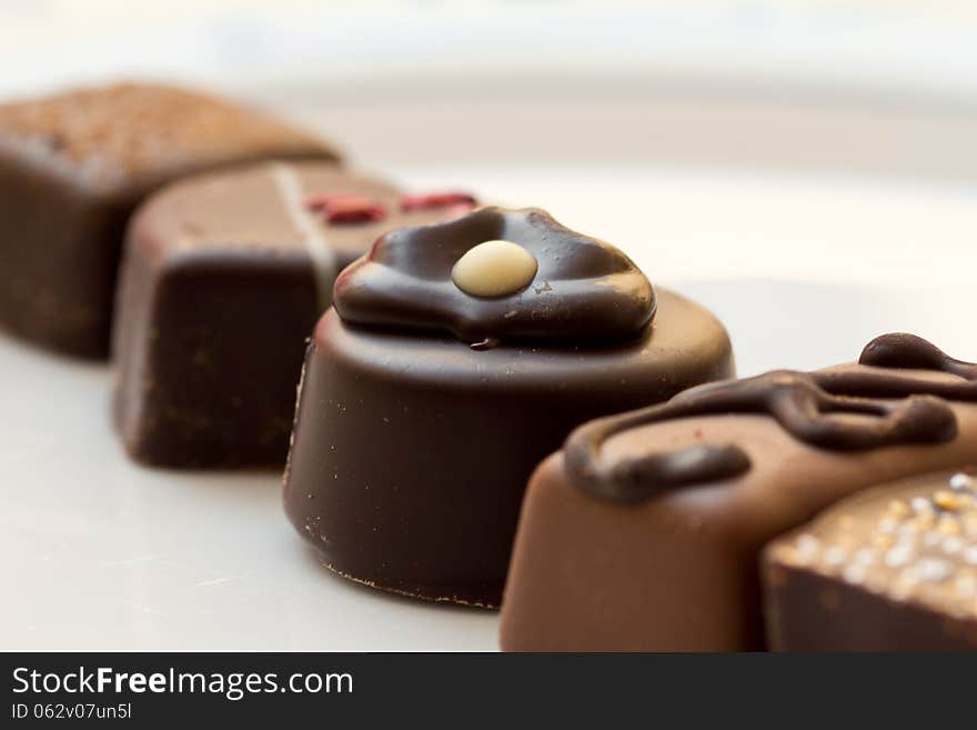 Chocolates in a plate