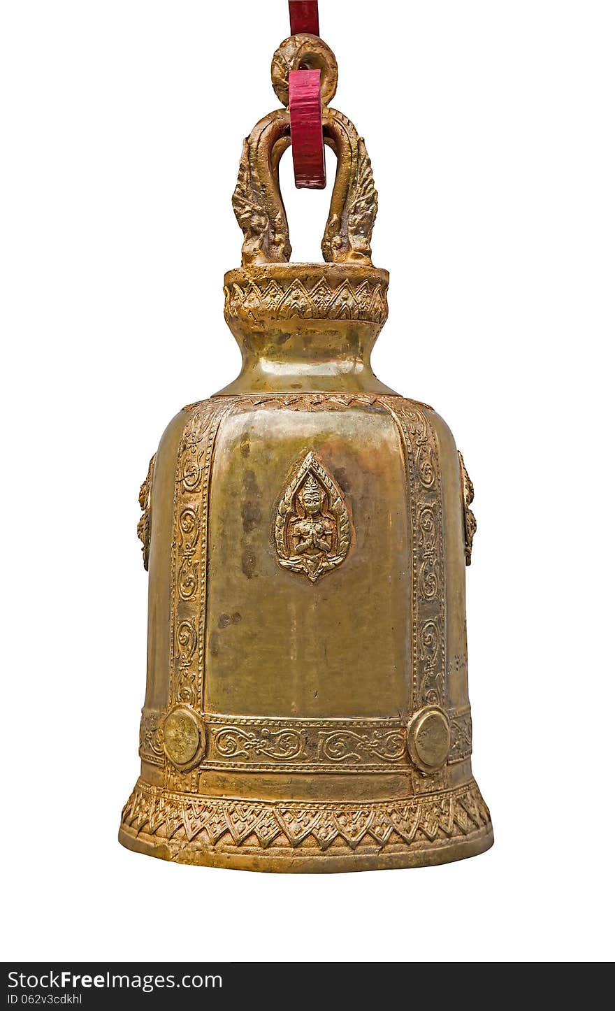 Ancient large bell isolated on a white background