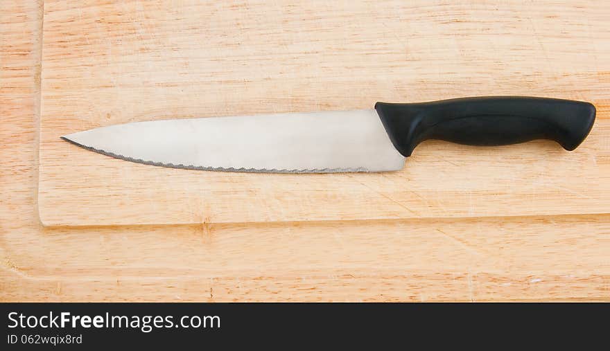 Carving knife set on cutting board. Carving knife set on cutting board