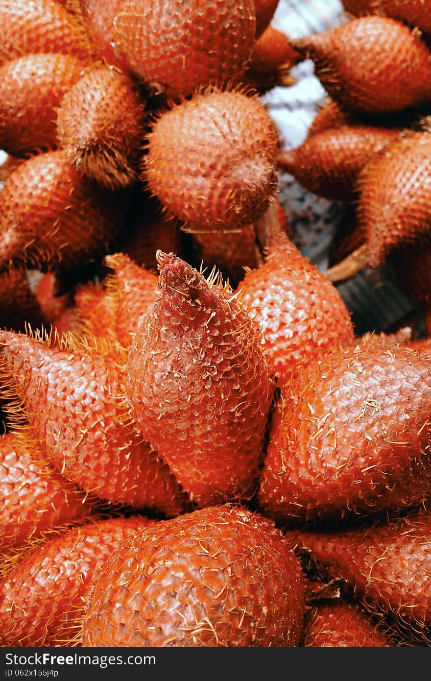 Close up of zalacca tropical fruit background