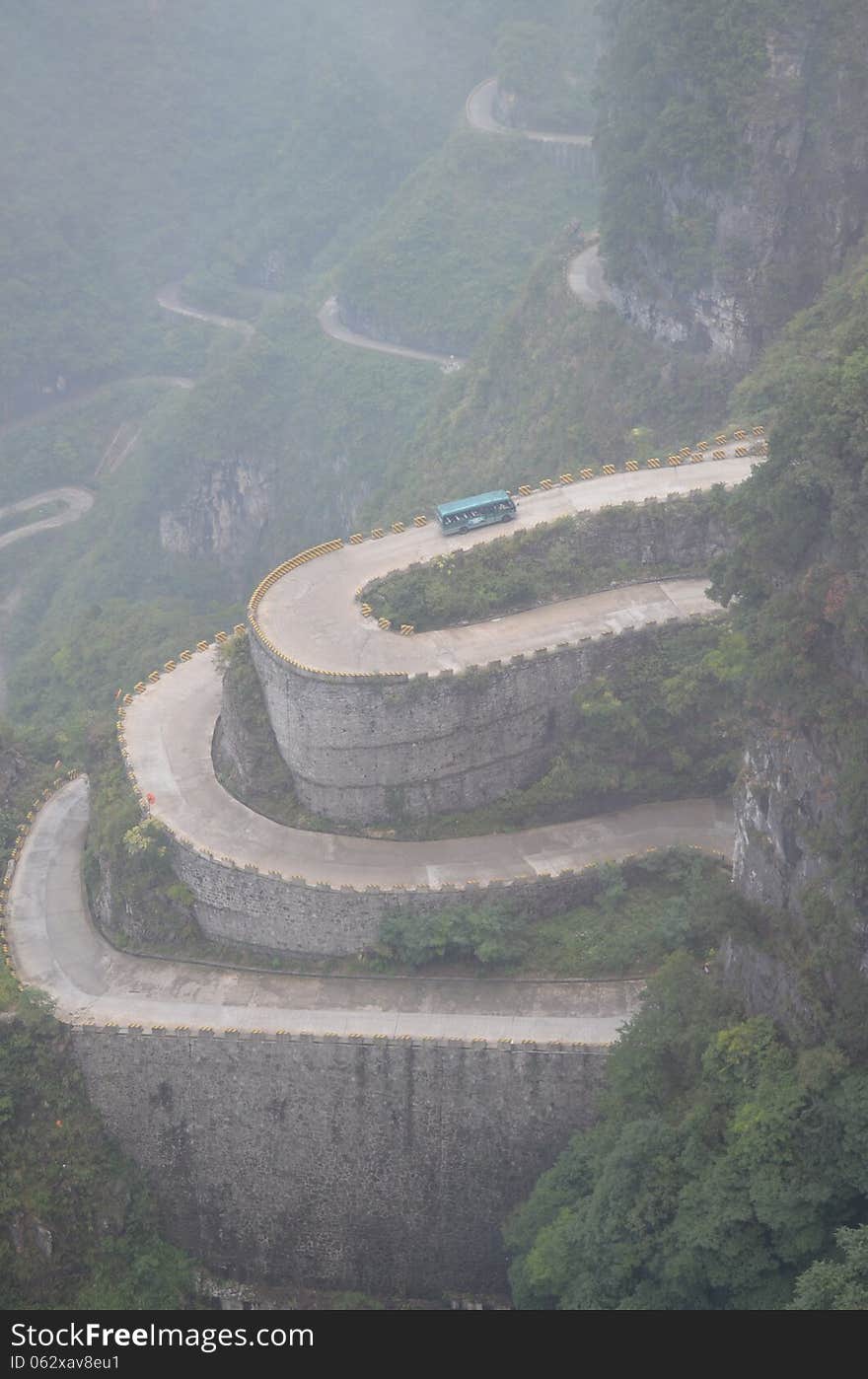 99 turns to this roadway leading up to the 'Gate of Heaven' in rural China. 99 turns to this roadway leading up to the 'Gate of Heaven' in rural China.