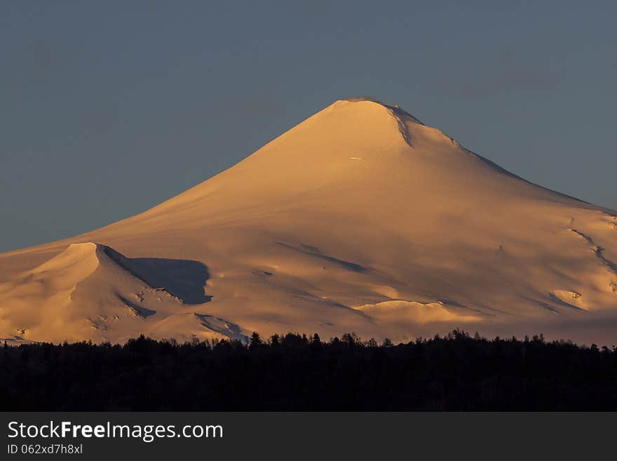 Beautiful sunset in the mountains. Chile