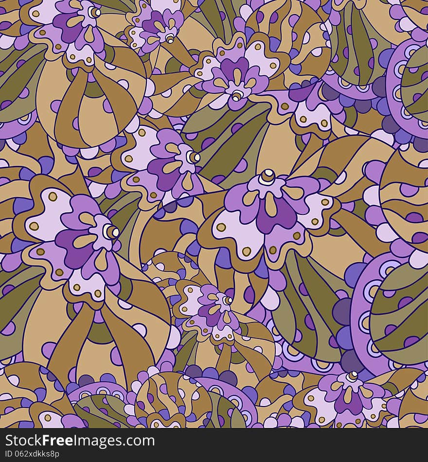 Seamless floral lilac pattern