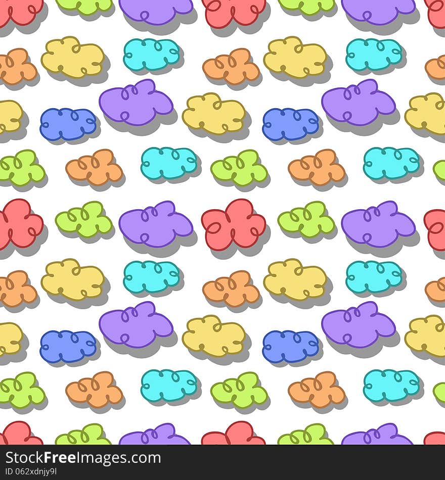 Seamless Pattern With Color Clouds