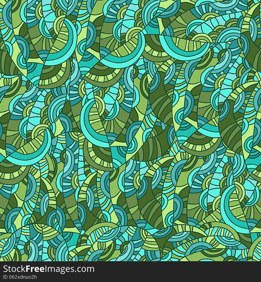 Seamless pattern with abstract waves