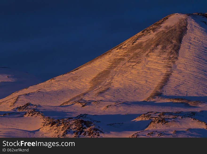 Beautiful sunset in the mountains. Chile