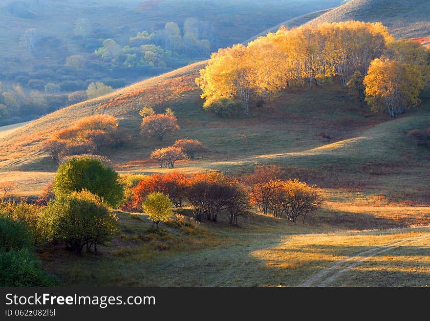 Dam Autumn in Inner Mongolia