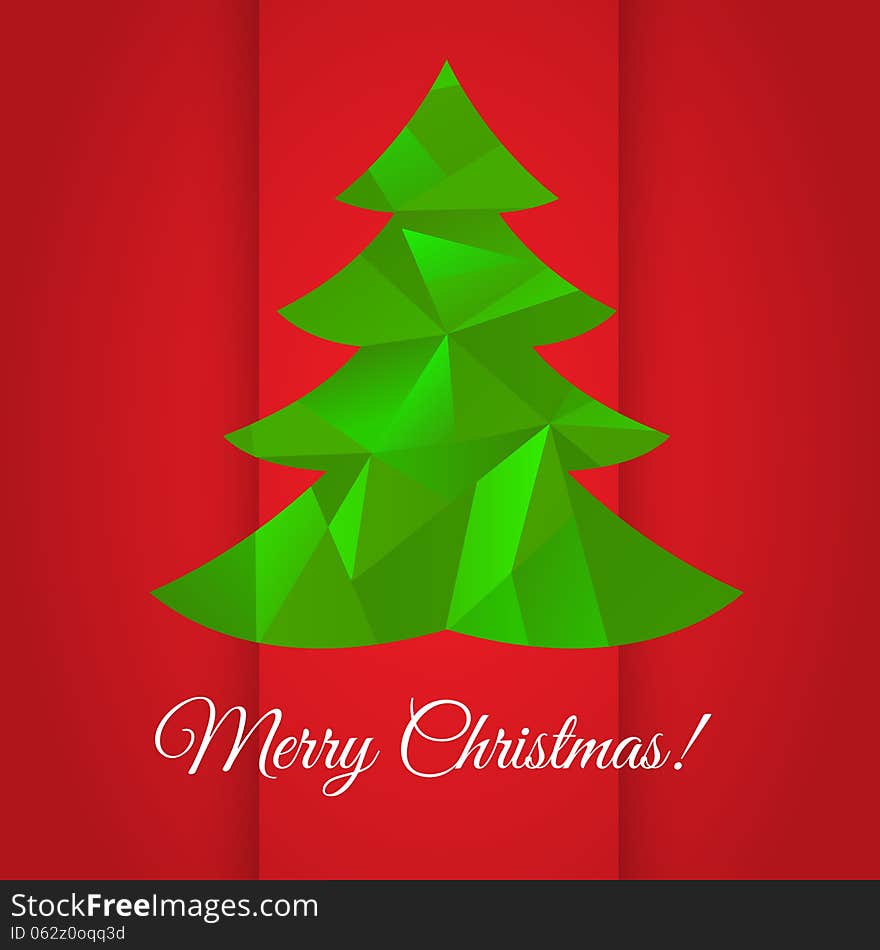 Christmas tree greeting card design