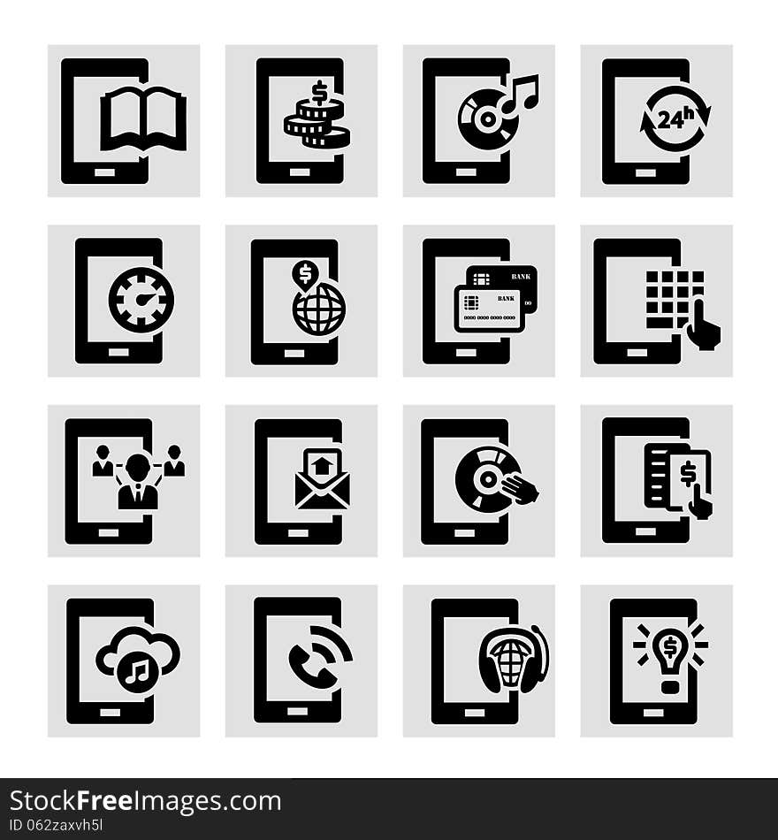 Elegant Vector Mobile Icons Set.