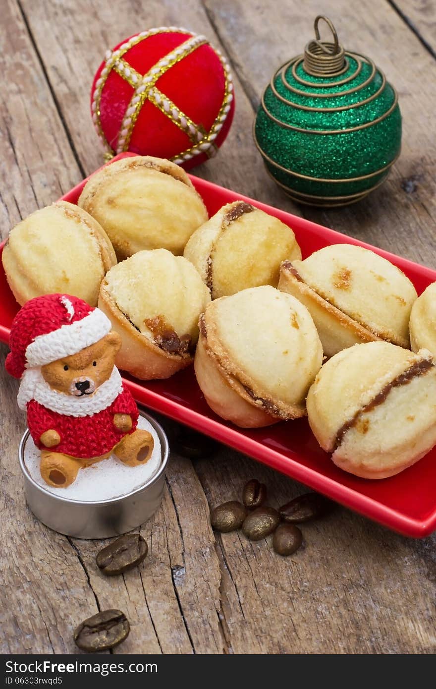 Delicious home-baked flour dessert with condensed milk