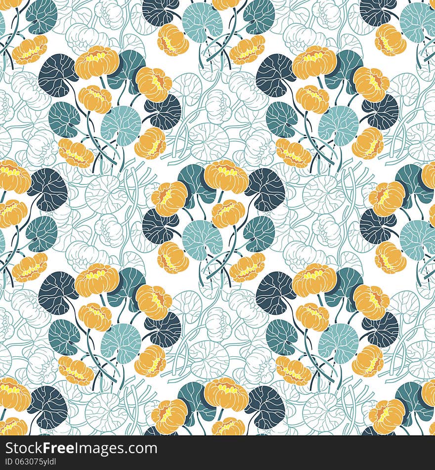 Vector seamless background with flowers. Vector seamless background with flowers