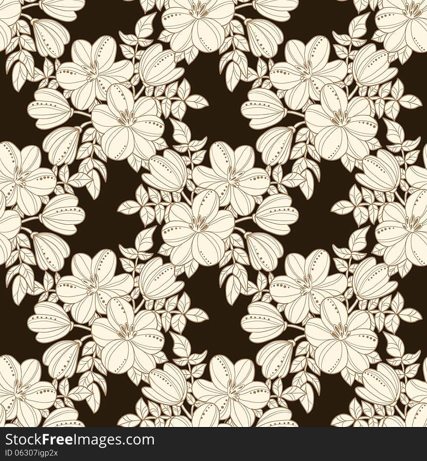 Vector seamless background with flowers. Vector seamless background with flowers