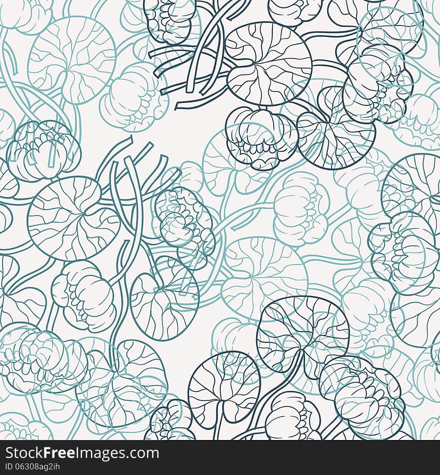 Vector seamless background with flowers. Vector seamless background with flowers