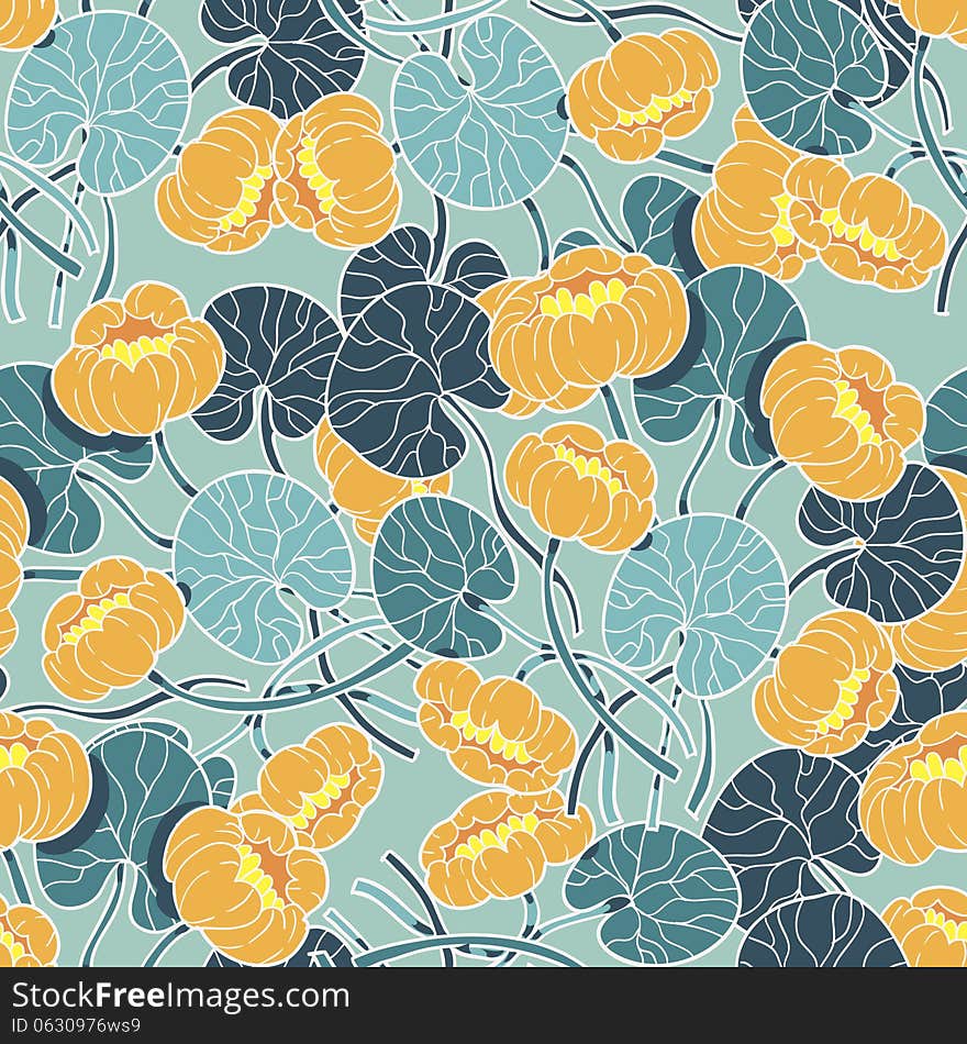 Vector seamless background with flowers. Vector seamless background with flowers