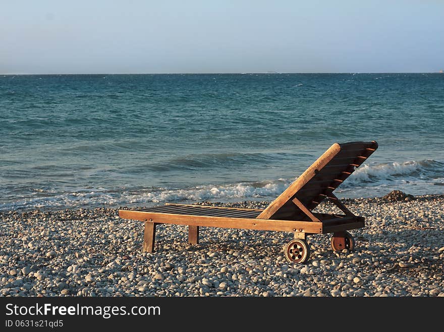 Wooden chair on the beach