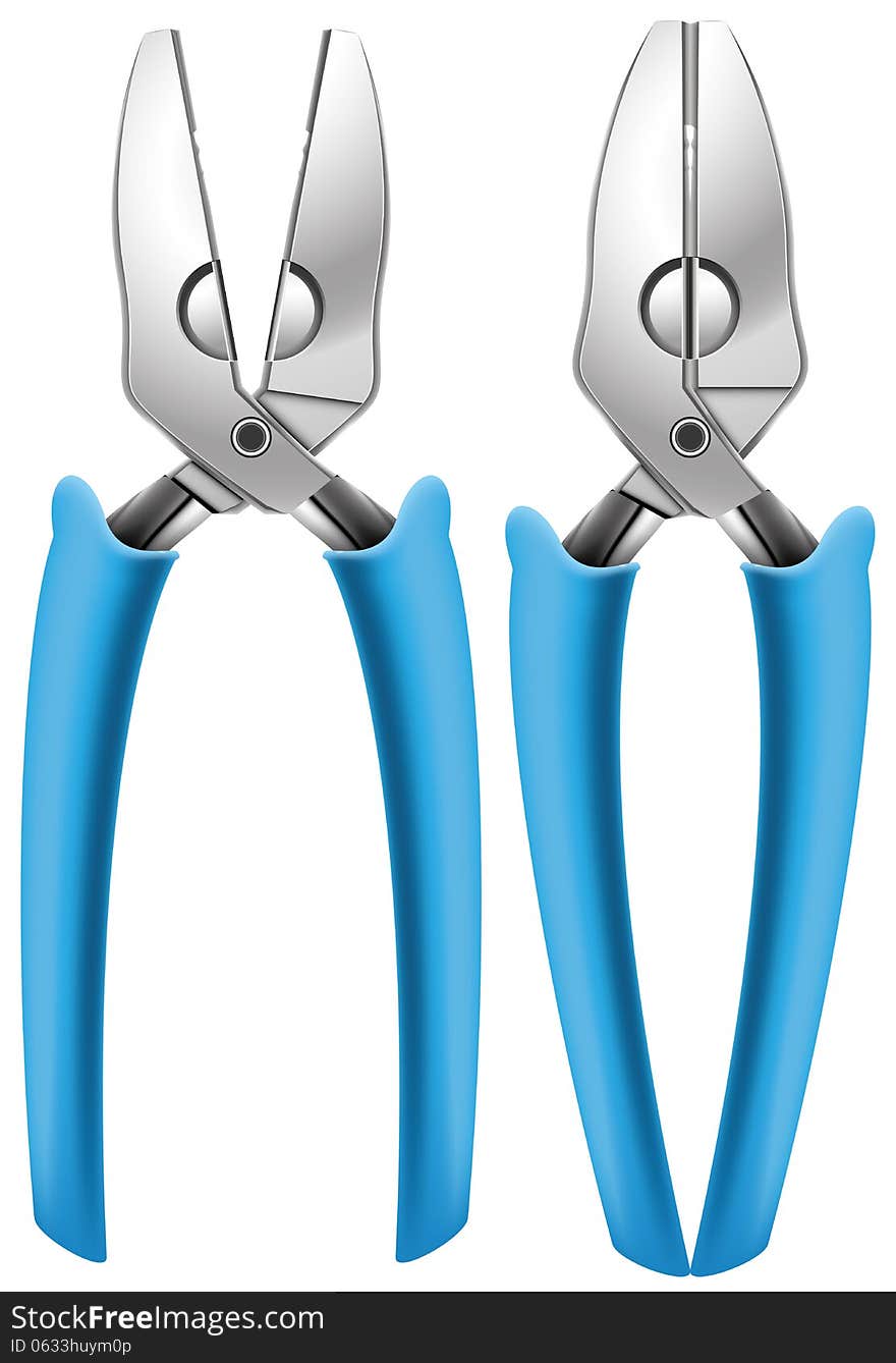 Pliers object abstract vector illustration isolated eps10