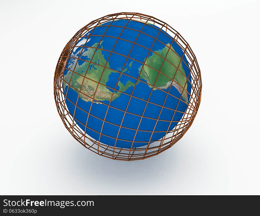 Earth 3d render abstract background