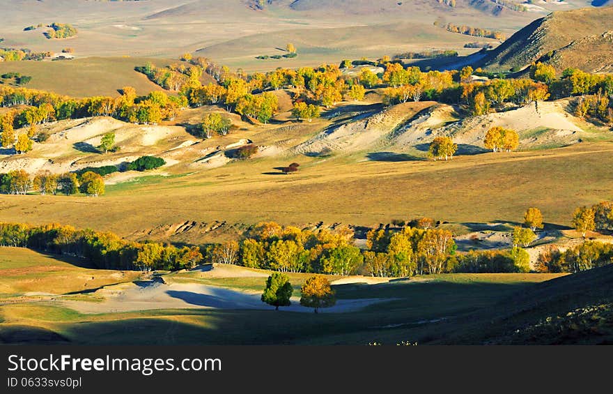 Dam Autumn in Inner Mongolia